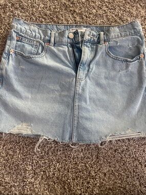 Garage Light Wash Denim Mini Skirt